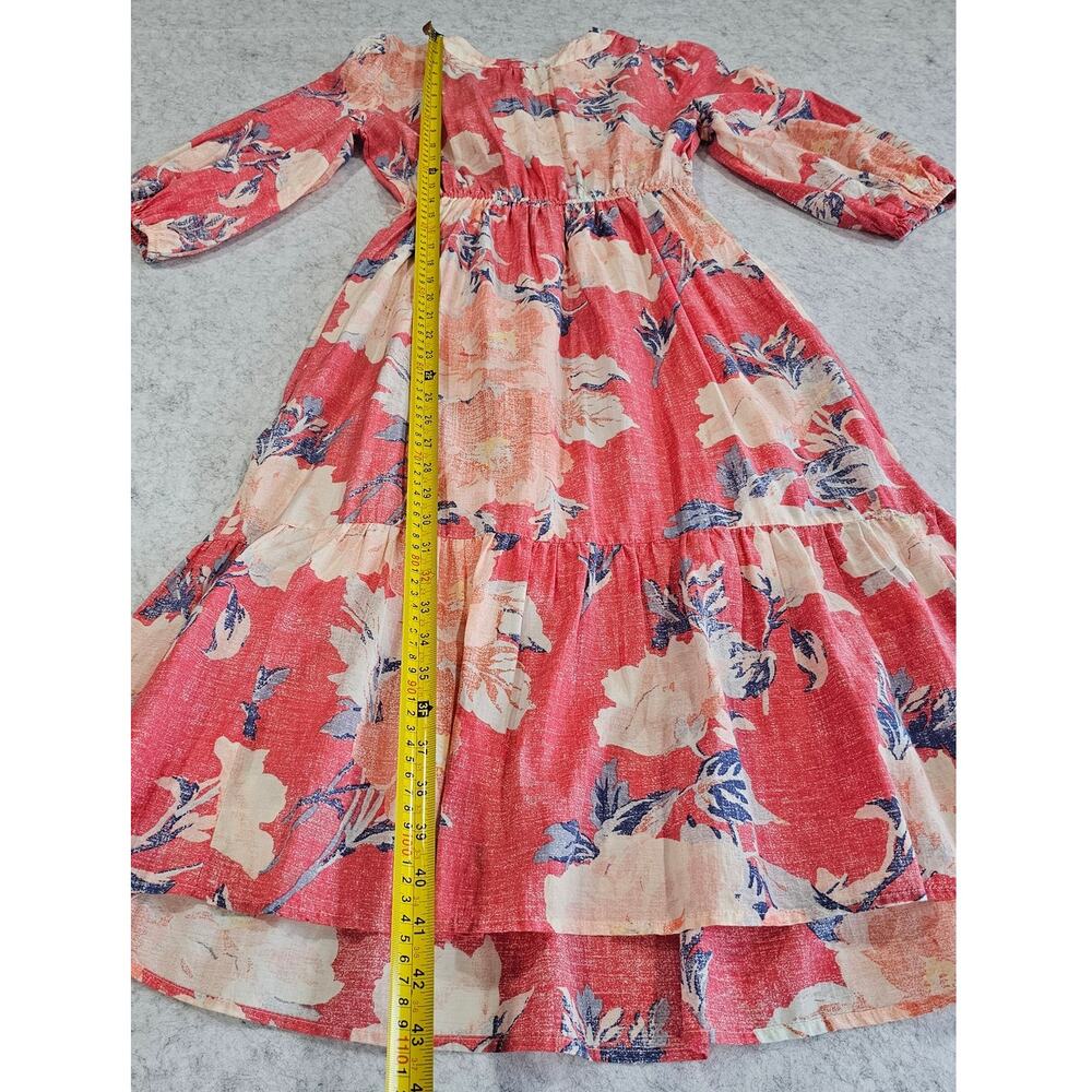 Gap Floral Print Three-Quarter Sleeve Tiered Midi Dress, Fully Lined, Sz XS - Picture 8 of 13